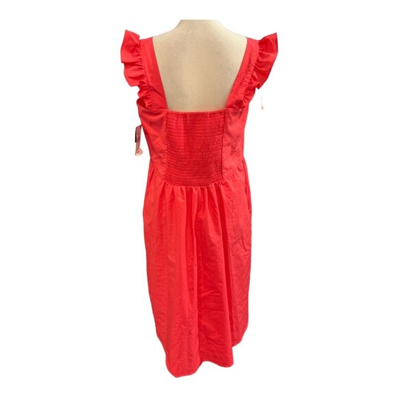 52Seven Sundress Womens 16 Pink Smocked Ruffle Strap Midi Summer Preppy Boho - Picture 3 of 10